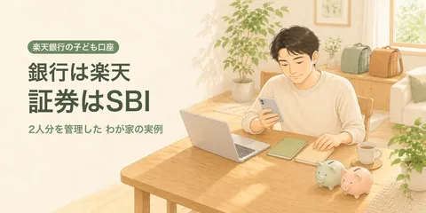 楽天銀行の子ども口座を2人分作った理由｜証券はSBIで管理