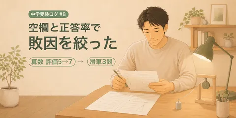 【中学受験ログ2027 #8】算数が平均−14.7点から平均+13.6点に。理科の敗因は「滑車の3問」