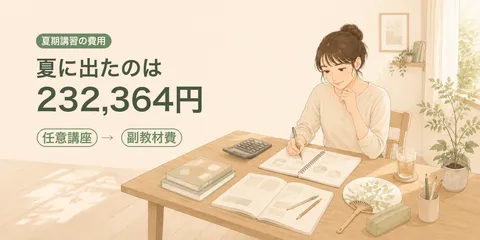 小6夏期講習の費用は約19万円、通帳から出たのは約23万円｜日能研の実額と内訳